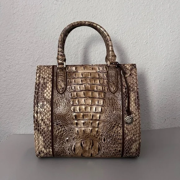 NWT BRAHMIN Caroline Cashew Cooper Croc- Embossed Genuine Leather‎ Satchel - Picture 12 of 16